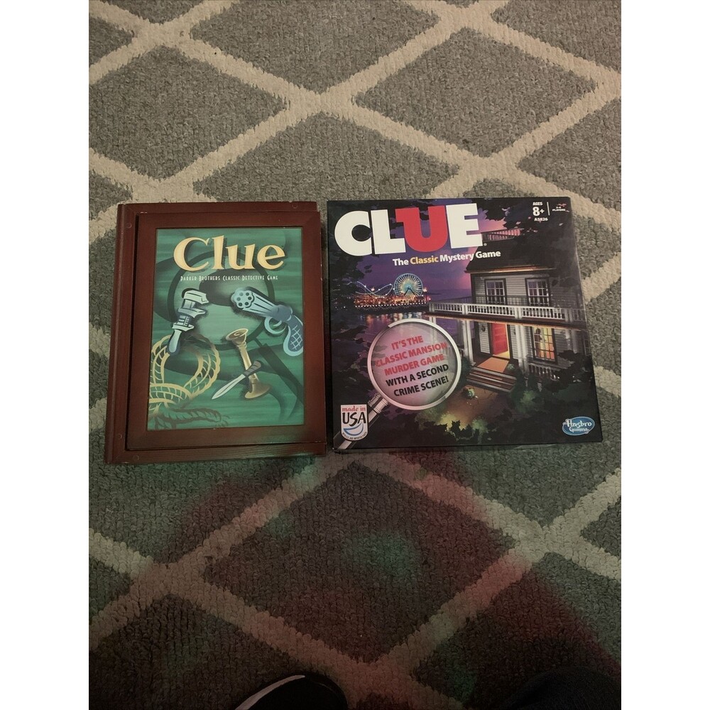 Clue Board Game Vintage Collection Bookcase Edition 2005 Wooden Box Read Descrip